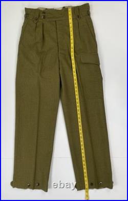 VTG Eaglehawk Pants Mens Green Australian Military Wool Trouser Korean War 50's
