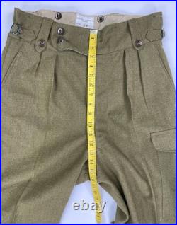 VTG Eaglehawk Pants Mens Green Australian Military Wool Trouser Korean War 50's