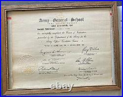 VTG. Korean War Diploma Certificate US Army General Officer School 1952 2nd Lt