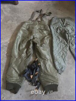 VTG Korean War Military TYPE D-1 Flying Trousers With Liner And Suspenders sz L