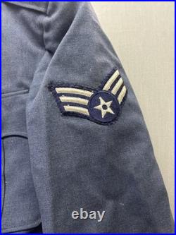 VTG Korean War US Air Force Coat Pants Hat W Cover Tie 41R Blue Serge Dress 1949