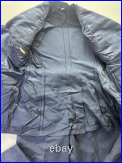 VTG Korean War US Air Force Coat Pants Hat W Cover Tie 41R Blue Serge Dress 1949