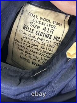 VTG Korean War US Air Force Coat Pants Hat W Cover Tie 41R Blue Serge Dress 1949
