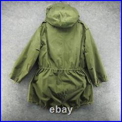 VTG M-1951 Jacket Mens Small Green Parka Fish Tail Mohair Liner Fur Hood US Army