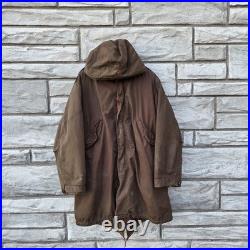 VTG M-1951 M51 Korean War Fishtail Parka With Liner Brown Color 50s Original