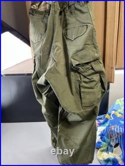 VTG M-1951 US Army Military 50s OG Field Trousers M51 Cargo Pants SMALL-REGULAR