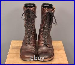 VTG Men's 1950s Brown Cap Toe US Army Combat Boots 7.5 R Korean War 50s
