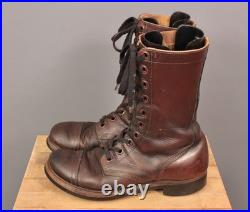 VTG Men's 1950s Brown Cap Toe US Army Combat Boots 7.5 R Korean War 50s