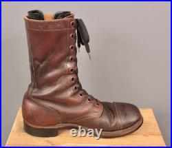 VTG Men's 1950s Brown Cap Toe US Army Combat Boots 7.5 R Korean War 50s