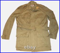 VTG UNUSED KOREAN WAR TROPICAL BUSH JACKET WithBELT! NWT! SANFORIZED/VAT DYED! 40L