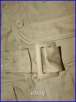 VTG UNUSED KOREAN WAR TROPICAL BUSH JACKET WithBELT! NWT! SANFORIZED/VAT DYED! 40L