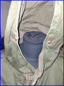 VTG. US ARMY M-1951 PARKA SHELL With REMOVABLE LINER SZ. XL