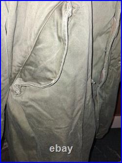 VTG. US ARMY M-1951 PARKA SHELL With REMOVABLE LINER SZ. XL