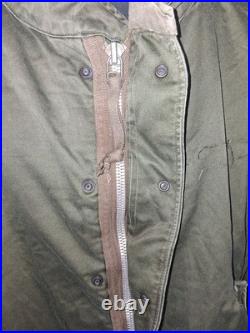 VTG. US ARMY M-1951 PARKA SHELL With REMOVABLE LINER SZ. XL