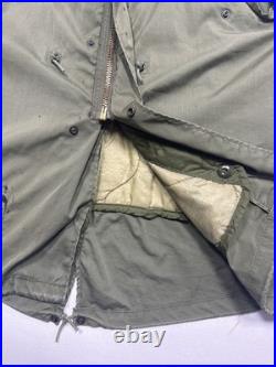 VTG US Army Fishtail Linear Extreme Cold Parka Korean War Military Jacket Small