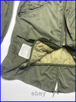 VTG US Army Fishtail Linear Extreme Cold Parka Korean War Military Jacket Small