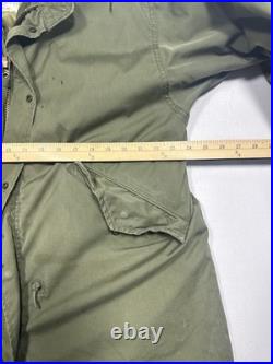 VTG US Army Fishtail Linear Extreme Cold Parka Korean War Military Jacket Small