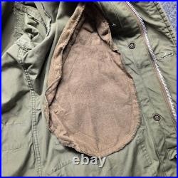 VTG USAF Overcoat Parka Type Men's Small Green Talon Zipper Korean War Era 1951