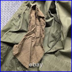 VTG USAF Overcoat Parka Type Men's Small Green Talon Zipper Korean War Era 1951