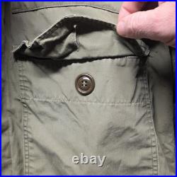 VTG USAF Overcoat Parka Type Men's Small Green Talon Zipper Korean War Era 1951