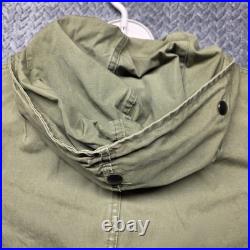 VTG USAF Overcoat Parka Type Men's Small Green Talon Zipper Korean War Era 1951