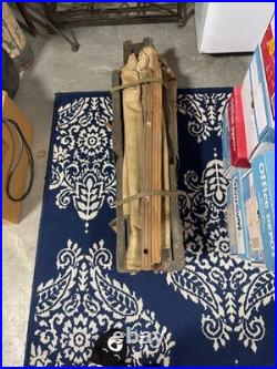 Very Good Condition Original Korean War (1954) Us Army Canvas/wooden Folding Cot