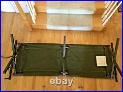 Very Good Condition Original Korean War (1954) Us Army Canvas/wooden Folding Cot