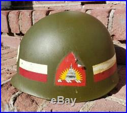 Vietnam Korean War M1 M2 Helmet Liner 372nd MP Military Police FIRESTONE NAMED