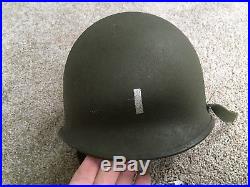 Vietnam or Korean War Us Army M1 Helmet Painted LT Bar Insignia Original