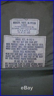 Vietnam war korean war us army m1952 armor flak vest jacket large