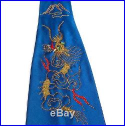 Vintage 1940s 1950s Post WWII Korean War Era Embroidered Souvenir Sukajan Tie