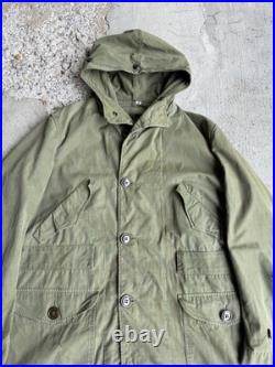Vintage 1940s Military Korean War M1947 Parka Overcoat Size Medium