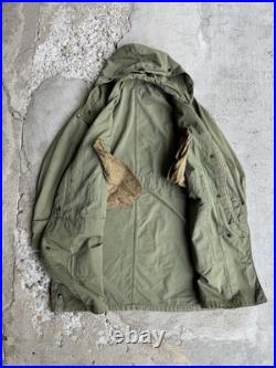 Vintage 1940s Military Korean War M1947 Parka Overcoat Size Medium