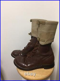 Vintage 1950's Brown Paratrooper Boots 10.5 Korean War
