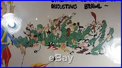 Vintage 1950's Korean War Trench Wall Art Funny Painting Artillery Lucky Seven