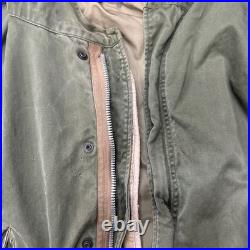 Vintage 1950s Hooded Fishtail Parka With Wool Liner, Korean War Era Size Med