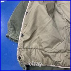 Vintage 1950s Hooded Fishtail Parka With Wool Liner, Korean War Era Size Med