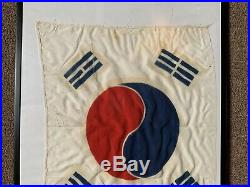 Vintage 1950s Korea Korean War Silk Flag