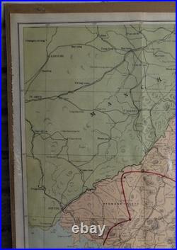 Vintage 1950s Korea Map Geographia NY 27x41 Alexander Gross Korean War Routes