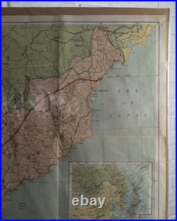 Vintage 1950s Korea Map Geographia NY 27x41 Alexander Gross Korean War Routes Vintage 1950s Korea Map Geographia NY 27x41 Alexander Gross Korean War Routes