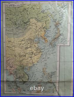 Vintage 1950s Korea Map Geographia NY 27x41 Alexander Gross Korean War Routes