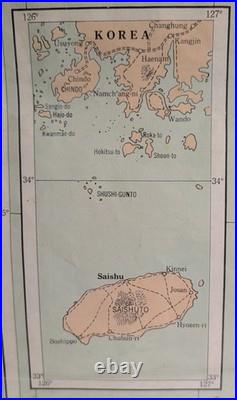 Vintage 1950s Korea Map Geographia NY 27x41 Alexander Gross Korean War Routes