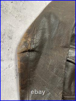 Vintage 1950s Korean War G1 Leather Bomber Jacket Monarch Talon Zipper Army Navy