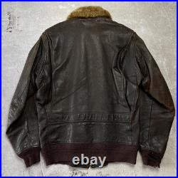 Vintage 1950s Korean War G1 Leather Bomber Jacket Monarch Talon Zipper Army Navy
