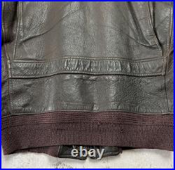 Vintage 1950s Korean War G1 Leather Bomber Jacket Monarch Talon Zipper Army Navy