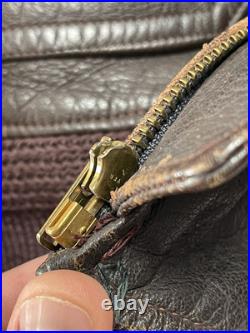 Vintage 1950s Korean War G1 Leather Bomber Jacket Monarch Talon Zipper Army Navy