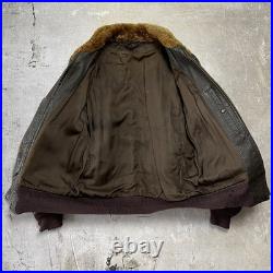 Vintage 1950s Korean War G1 Leather Bomber Jacket Monarch Talon Zipper Army Navy