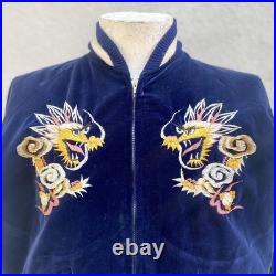 Vintage 1950s Korean War Sukajan Reversible Rare Velour Map Souvenir Jacket S/M Vintage 1950s Korean War Sukajan Reversible Rare Velour Map Souvenir Jacket S/M