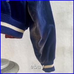 Vintage 1950s Korean War Sukajan Reversible Rare Velour Map Souvenir Jacket S/M