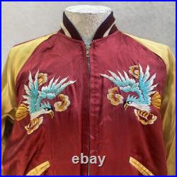 Vintage 1950s Korean War Sukajan Reversible Rare Velour Map Souvenir Jacket S/M